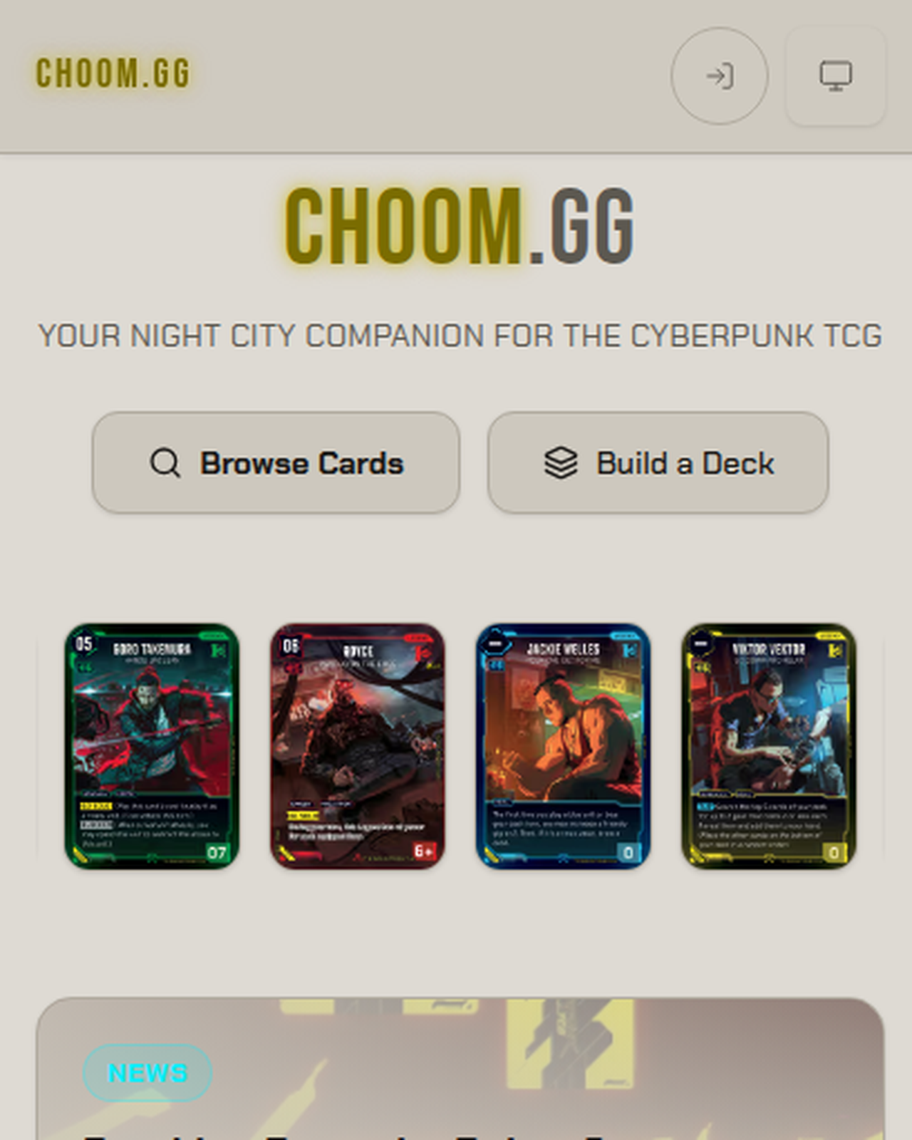CHOOM.GG — Night City Companion homepage