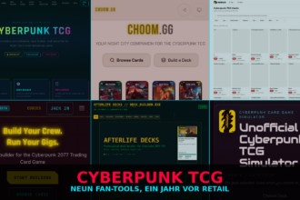 Collage der wichtigsten Community-Tools für das Cyberpunk TCG