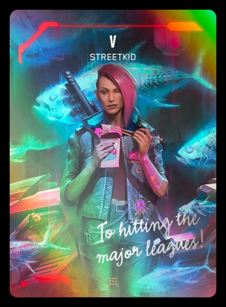 Cyberpunk TCG - V: Streetkid Nova Rare Foil Card (Quelle: Bell of Lost Souls / WeirdCo)