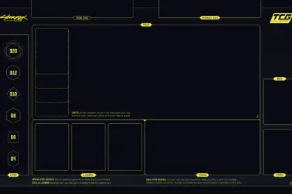 Cyberpunk TCG - Playmat Layout fuer Organized Play (Quelle: cyberpunktcg.com)