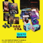 Cyberpunk TCG All-In Completionist Bundle — alle Sleeves, Playmats, Binders, Dice, Deck Boxes in einem Paket