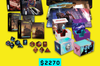 Cyberpunk TCG All-In Completionist Bundle — alle Sleeves, Playmats, Binders, Dice, Deck Boxes in einem Paket