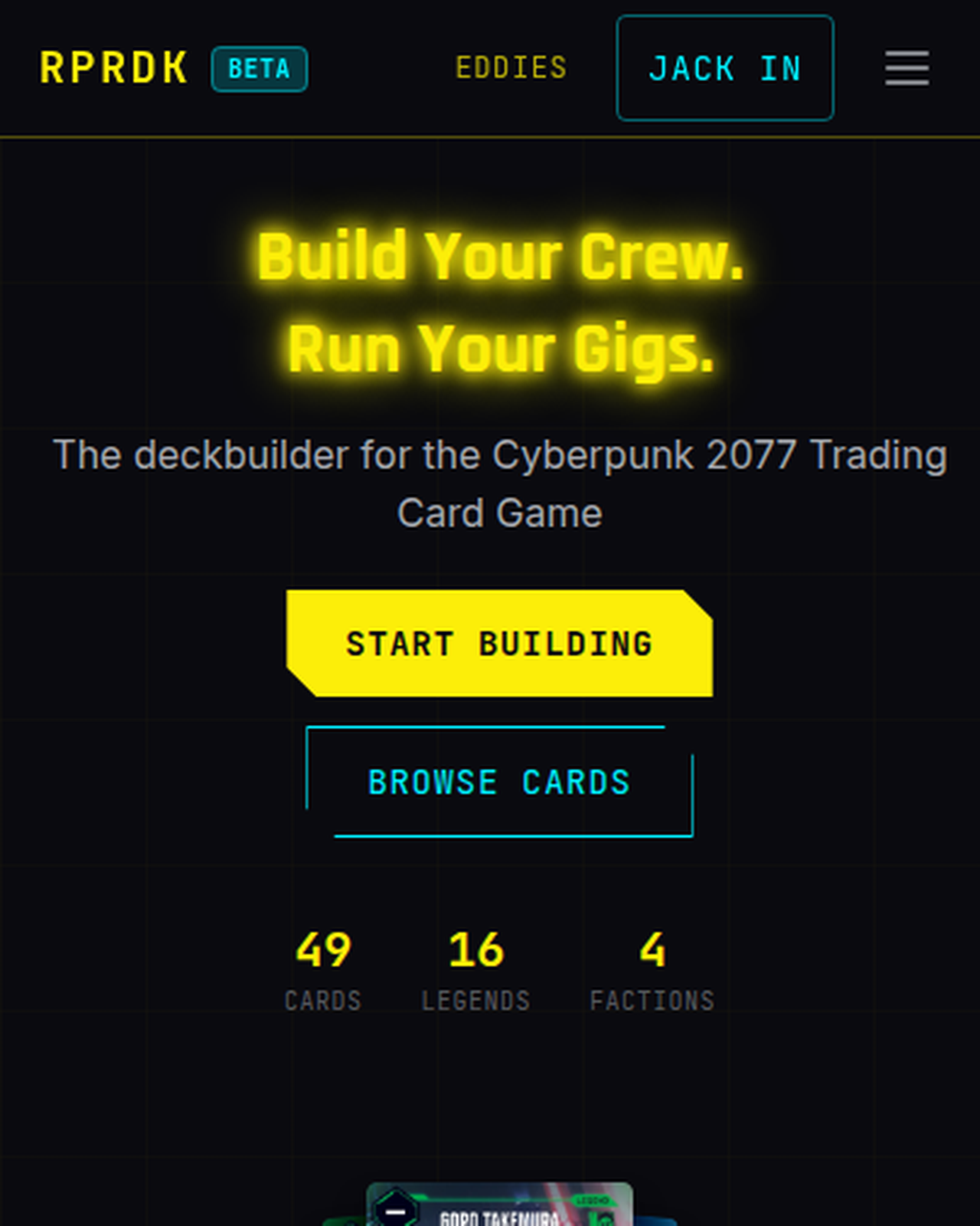 Ripperdeck.gg — Terminal-aesthetic deckbuilder with spoiler set