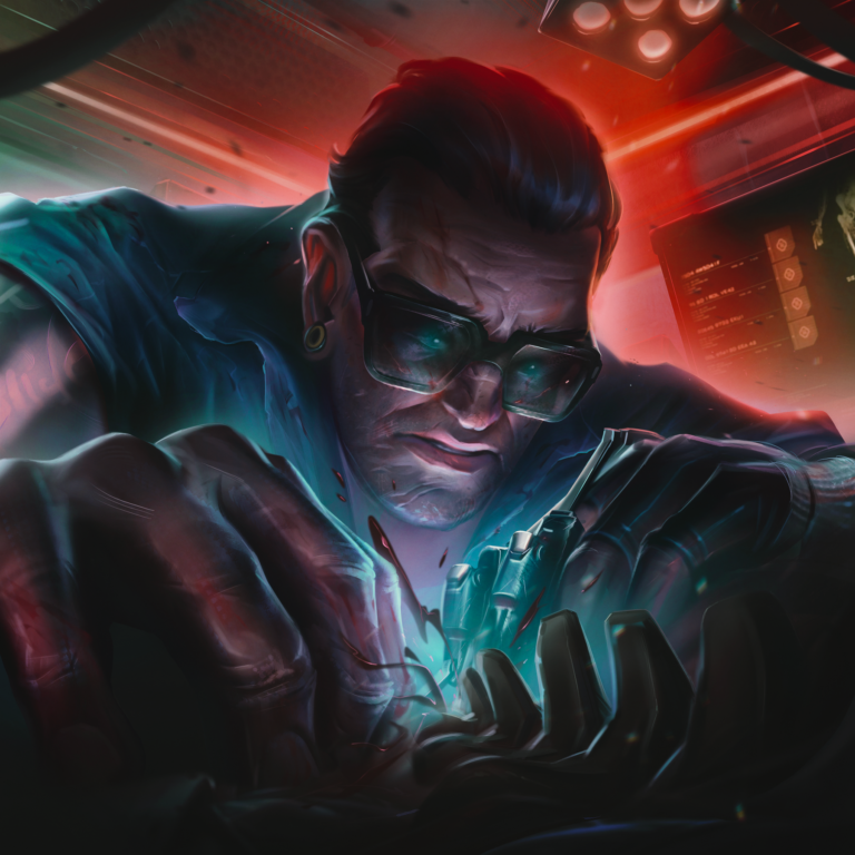 Cyberpunk TCG - Viktor Vektor Karte aus den Beta-Regeln (Quelle: WeirdCo/cyberpunktcg.com)