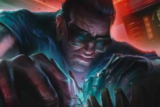 Cyberpunk TCG - Viktor Vektor Karte aus dem Beta-Regelblog (Quelle: WeirdCo / cyberpunktcg.com)