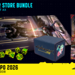 Cyberpunk TCG Premium Accessory Bundle — Diptych Nova Rare Cards, Spielmatte, Deckbox und Würfel (Quelle: cyberpunktcg.com)