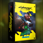 Official artwork showcasing the Cyberpunk TCG Beta Event Kit box and contents
