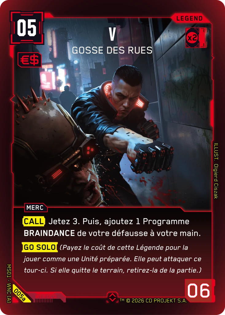 Cyberpunk TCG - franzoesische Kartenfassung V: Gosse Des Rues (Quelle: offizielle Kartendatenbank cyberpunktcg.com)
