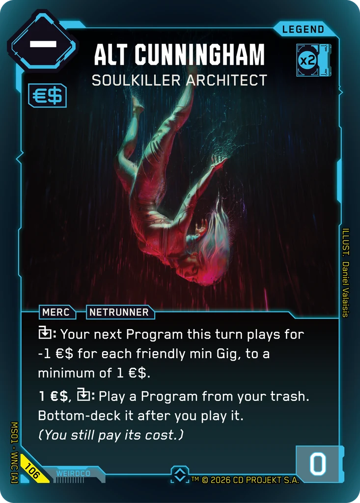 Alt Cunningham: Soulkiller Architect, Karte aus dem Cyberpunk TCG