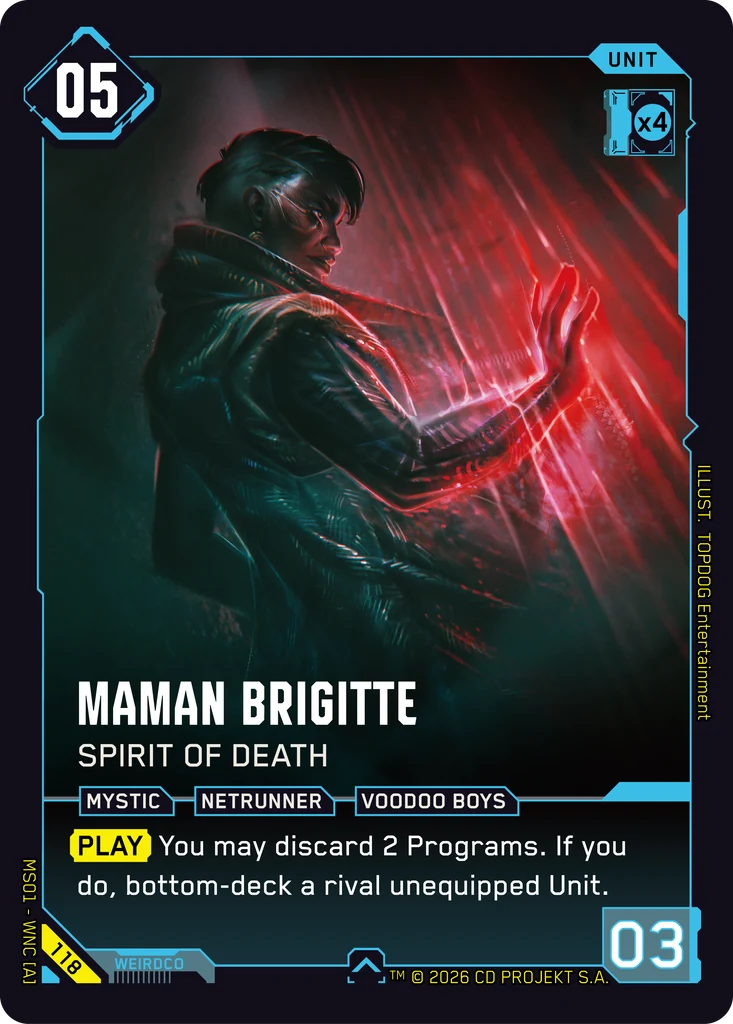 Maman Brigitte: Spirit of Death, Karte aus dem Cyberpunk TCG