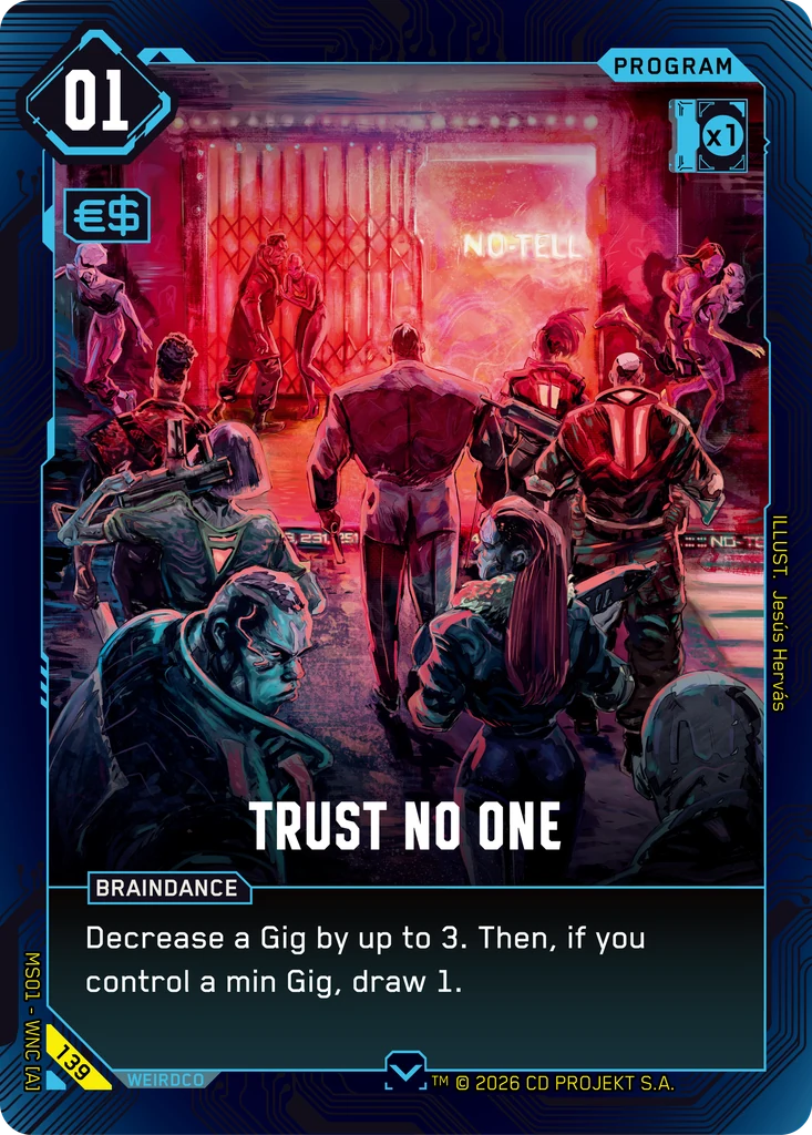 Trust No One, Karte aus dem Cyberpunk TCG