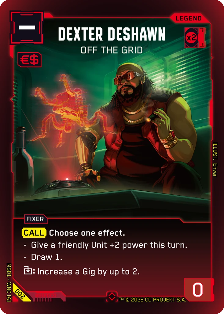 Dexter DeShawn: Off the Grid, Karte aus dem Cyberpunk TCG