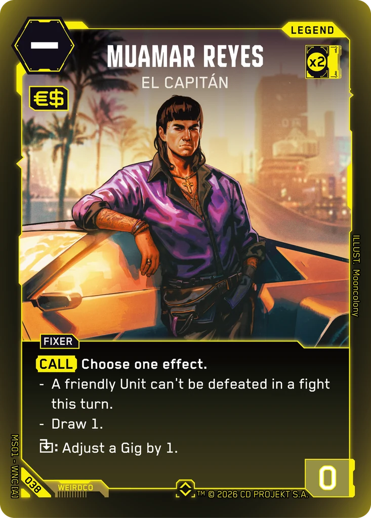 Muamar Reyes: El Capitán, Karte aus dem Cyberpunk TCG