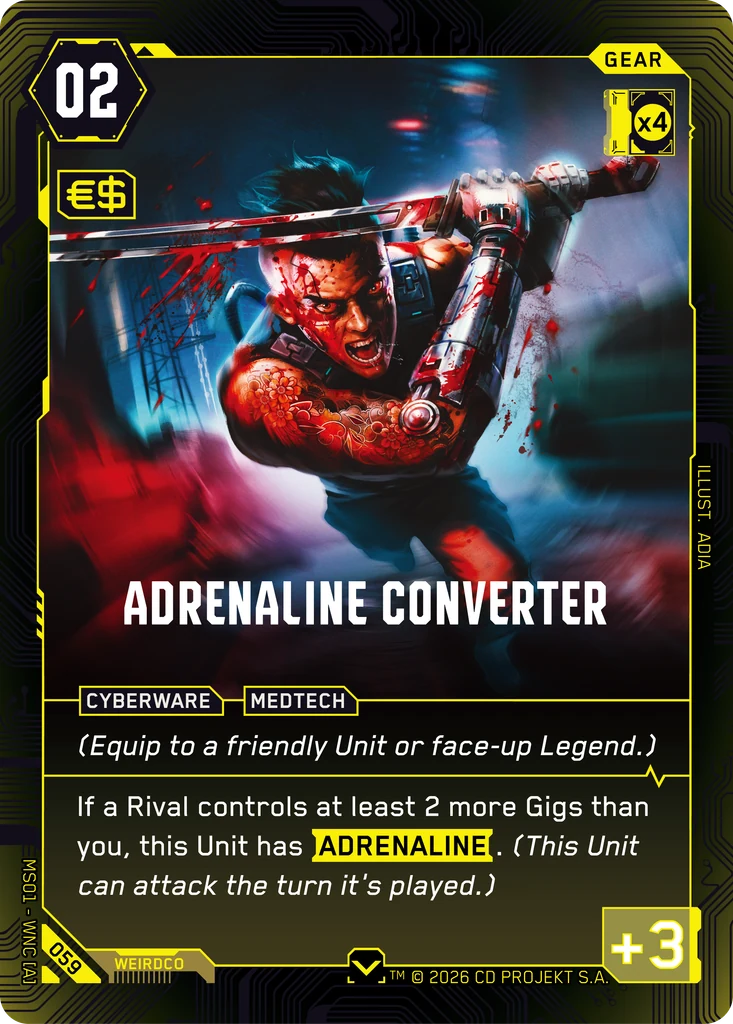 Adrenaline Converter, Karte aus dem Cyberpunk TCG