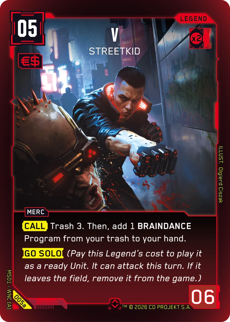 V: Streetkid, Karte aus dem Cyberpunk TCG