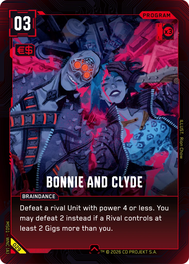 Bonnie and Clyde, Karte aus dem Cyberpunk TCG