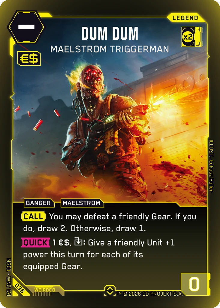 Dum Dum: Maelstrom Triggerman, Karte aus dem Cyberpunk TCG