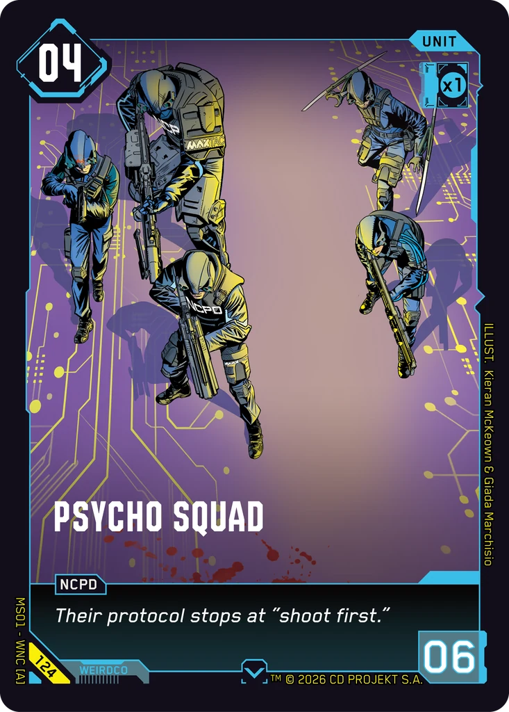 Psycho Squad, Karte aus dem Cyberpunk TCG