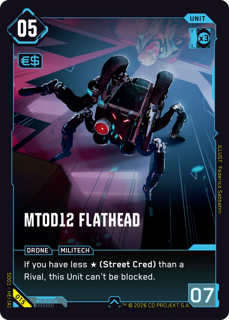 MT0D12 Flathead, Karte aus dem Cyberpunk TCG