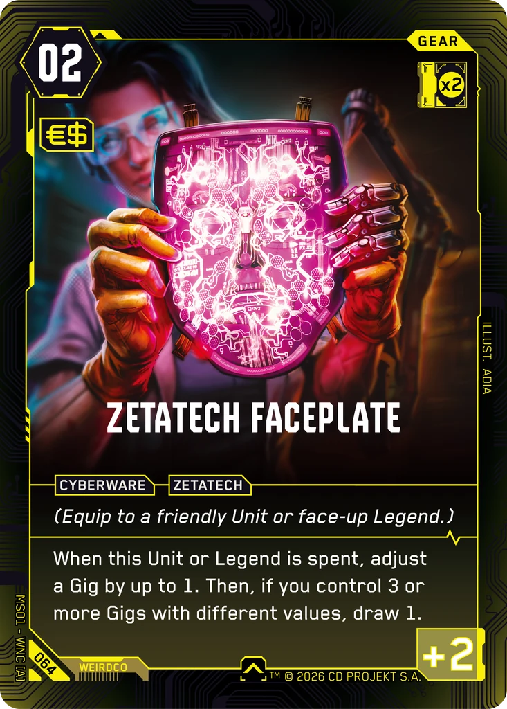 Zetatech Faceplate, gear from the Cyberpunk TCG