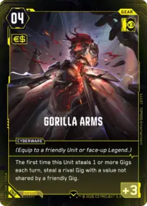 Cyberpunk TCG - Gorilla Arms Kartenbild (Quelle: WeirdCo / netdeck.gg)